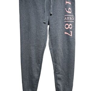 Aeropostale Gray and Pink Track Pants